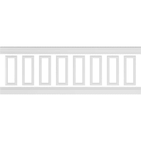 Ekena Millwork 94 1/2"L (Adjustable 32"H to 36"H) Ashford Square Panel Traditional Wainscot Paneling Kit WPKUSQ041P032